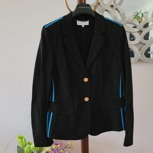 Escada Sport Black and Turquoise Stripe Jacket US 8